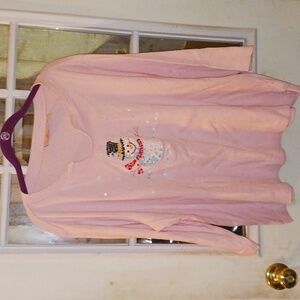 Embellished Snowman ☃️⛄️Light Pink Knit Top